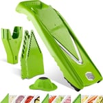 Börner Mandoline Slicer V5 (Starter Set) • Vegetable V-Slicer for Slices, Sticks & Dices in Various Sizes • with Stainless Steel V-Blade • Adjustable Kitchen Slicer • Color: Green