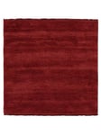 RugVista, Handloom Fringes, Fait Main, Tapis, Shaggy, Pile Moyenne, 250 x 250 cm, Carré, Care & Fair, Laine, Couloir, Chambre, Cuisine, Salon, Rouge foncé