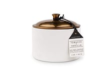 Paddywax Scented Candles Minimalist Hygge Range Luxury Candle in Matte Ceramic Container with Lid, 141g, Tobacco + Vanilla