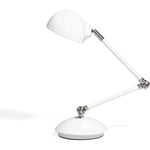 Lampe de Bureau en Métal Blanc avec Abat-jour et Bras Réglables E27 Max 40W Design Moderne pour Chambre ou Coin Lecture au Style Scandinave Beliani