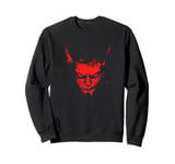 Halloween Horror Costume - Red Black Demon Face Sweatshirt