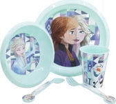 Stor - Disney Frozen / Ice Queen 5-Delat Porslinsset Tallrik, Mugg, Skål Och Bestick | Bpa-Fri