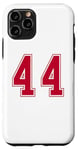 Coque pour iPhone 11 Pro Rouge Numéro 44 Équipe Junior Sports Uniforme Numéroté