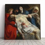 Big Box Art Canvas Print Wall Art Peter Paul Rubens The Entombment | Mounted and Stretched Box Frame Picture | Home Decor for Kitchen, Living Room, Bedroom, Hallway, Muli-Colour, 20x20 Inch