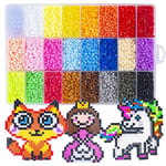 La Manuli Perles à repasser 24000 pièces Mini (2.6mm) - 24 couleurs - Accessoires, pads, patrons et pinces inclus, pour les enfants de plus de 12 ans