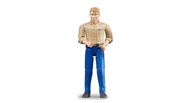 bruder 60006 - Homme au teint clair & pantalon bleu - 1:16 bworld, Figurine jouet, Agriculteur, Ferme, Homme