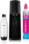 SodaStream Terra Sparkling Black Machine, Water Bottle + Pink Gas X 1 