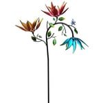 Vent Spinner, Wind Spinners pour Yard et Garden Metal avec 3 Spinning Flowers et Butterflys