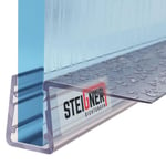 STEIGNER 120cm Joint d'étanchéité droit en PVC pour Paroi en Verre de Douche ou Baignoire, vitre 6/7/8 mm, Anti-Fuites d'Eau, UK11