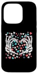 iPhone 14 Pro Skeleton Hand Heart Funny Bones Valentine's Day Men Women Case