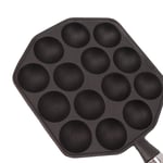 14 Holes Cast Iron Takoyaki Pan Efficient Cooking Octopus Dumplings Grill Keep