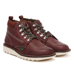 Kickers Hi Winterised Mens Burgundy Boots Leather - Size UK 7