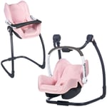 Smoby - Maxi Cosi - Siege + Chaise haute - 3 en 1 - Poupée 42cm max - Poupon non inclus - Des 3 ans