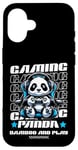 Coque pour iPhone 16 Graphique de jeu vidéo Panda Gaming pour hommes, garçons, femmes, enfants