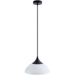 Paco Home - Suspension Lampe Salle à Manger Câble Textile 1,5 m Raccourcissable E27 Sans ampoules, Blanc-Noir