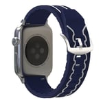 Apple Watch Series 4 44mm EKG-kuvioinen silikoninen kellonauha - Tummansininen / Valkoinen