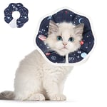 ComSaf Soft Cat Recovery Collar, Protective Adjustable Pet Cone Collar for After Surgery, Comfortable Lightweight Elizabethan Collar for Cat Kitten Prevent from Licking Wounds, Not Block Vision XS cat