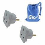 Ex-Pro® 2 Pack Travel Adapter Converts UK Plugs to Madagascar Madeira Mali