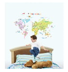 Ambiance Sticker Autocollant Muraux Décoration Adhésifs Carte du Monde "THE WORLD" Sticker Murale pour Bébé, Chambre d'enfant et Salon - H50 x L70 cm