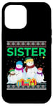 Coque pour iPhone 12 Pro Max Pull de Noël moche avec inscription Sister Sis - Nom de famille - Pour femmes et filles