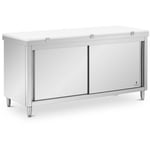 Meuble bas de cuisine Inox 180x70 cm 500kg Planche à découper Caisson de cuisine