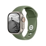 DONEGANI SB Bracelet Sport pour Apple Watch Band Ultra 2 49mm, Series 10 46mm, 9 8 7 45mm 41mm, SE 6 5 4 44mm 40mm, 3 2 1 42mm 38mm Femme Homme Silicone, Vert Olive