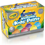 Crayola 6 Washable Metallic Kids' Paints - 59ml Bottles in Bright Colours