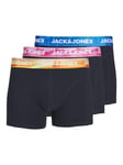 JACK & JONES Men's Jacluca Solid Trunks 3 Pack Boxer Shorts, Navy Blazer/Pack: Navy Blazer-Navy Blazer, M