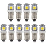 10 st E10 6v Kallt vitt LED-lampor 5smd 0,5w 50lm Lampvarm vitt