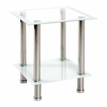 Table d'Appoint en Verre "Sacha" 46cm Blanc