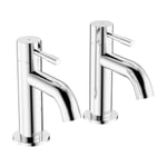 Bristan Mila Basin Taps Pair Pillar Mounted - Chrome