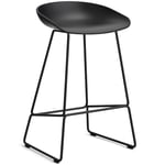 AAS 38 2.0 Bar Stool 65 cm, Stainless Steel Black / Black