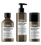 L'Oreal Professional Absolut Repair Molecular Shampoo 300ml, Rinse Off Serum Conditioner Treatment 250ml & Leave in Mask 100ml