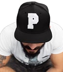 4sold ABC Letter Casquette Snapback en Noir/Blanc avec les lettres A à Z (P)