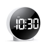 OQIMAX HD Digital Alarm Clock, Bedside Alarm Clocks with Large LED Display, Battery/USB Powered Digital Clock with 4-Level Brightness, Bedside Clock with Snooze, Dual Alarms, for Heavy Sleepers Kids