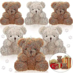 6 st Mini Teddybjörn Liten Björnunge Bulk 4 Tum Plyschdjur Liten Mjuk Björndocka Teddybjörn Brun Aprikos För Babyshower Födelsedag Graduation