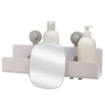 Joseph Joseph EasyStore Self-Draining Large shower shelf with removable mirror - White