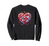 Cute Heart with Flowers and Hearts for Valentine's Day Sweatshirt