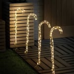 LED Copper Candy Cane Stakes - Set of 4