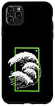 Coque pour iPhone 11 Pro Max Graphisme vert Green Wave Power