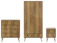 GFW Orleans 3 Piece 2 Door Wardrobe Set - Oak