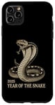 Coque pour iPhone 11 Pro Max 2025 Année du serpent Vintage Cobra Nouvel An chinois