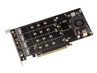 KALEA-INFORMATIQUE Carte contrôleur M2 PCIe x16 pour 4 SSD M.2 NVMe M Key avec Chipset PLX8747 - Bande passante 128GB Max 16000MB/s