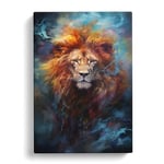 Leo Zodiac Gestural Art No.2 Canvas Print for Living Room Bedroom Home Office Décor, Wall Art Picture Ready to Hang, 30x20 Inch (76x50 cm)