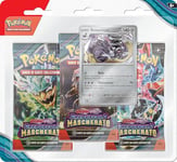 Pokémon- Lot boosters avec Revavroom de l'expansion Scarlatto et Violetto – Crépuscule masqué du JCC (Trois enveloppes et Une Carte Promo holographique) – Édition en Italien, 189-60504