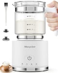 Morpilot Mousseur à Lait Électrique 4 en 1, Grande Capacité 500ml 600W Milk Frother en Verre à Mousse de Lait Chaude et Froide et Lait Chaud, Emulsionneur de Lait Divisé pour Cappuccino Macchiato