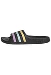 adidas Adilette Aqua Slides Kids TOBOGGANS, Core Black/Orange Tint/Halo Mint, 30.5 EU