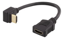 HDMI adapter kabel - Han/Hun - Nedad vinklet- 4K - 0.2 m