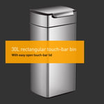 simplehuman Fingerprint Proof 30 Litre Touch Bar Bin