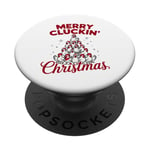 Merry Cluckin' Christmas Funny Chicken Lovers Farm Xmas PopSockets Adhesive PopGrip